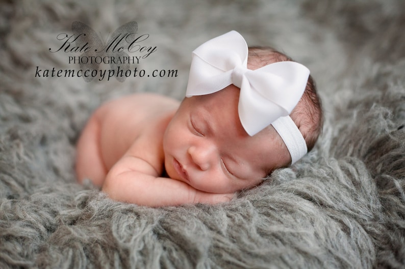 white infant headband