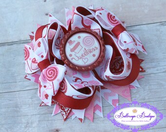 Valentine's bow, valentines day bow, valentine's day bow, red white pink bow, OTT Valentine's bow