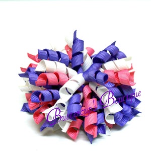 Choose your own color combo, korker hair bow,  hair bow, curly bow