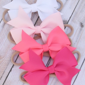 Baby girl gift set, nylon headband set, nylon hair bows, baby headband, infant headband, baby headband, newborn headband, headband set