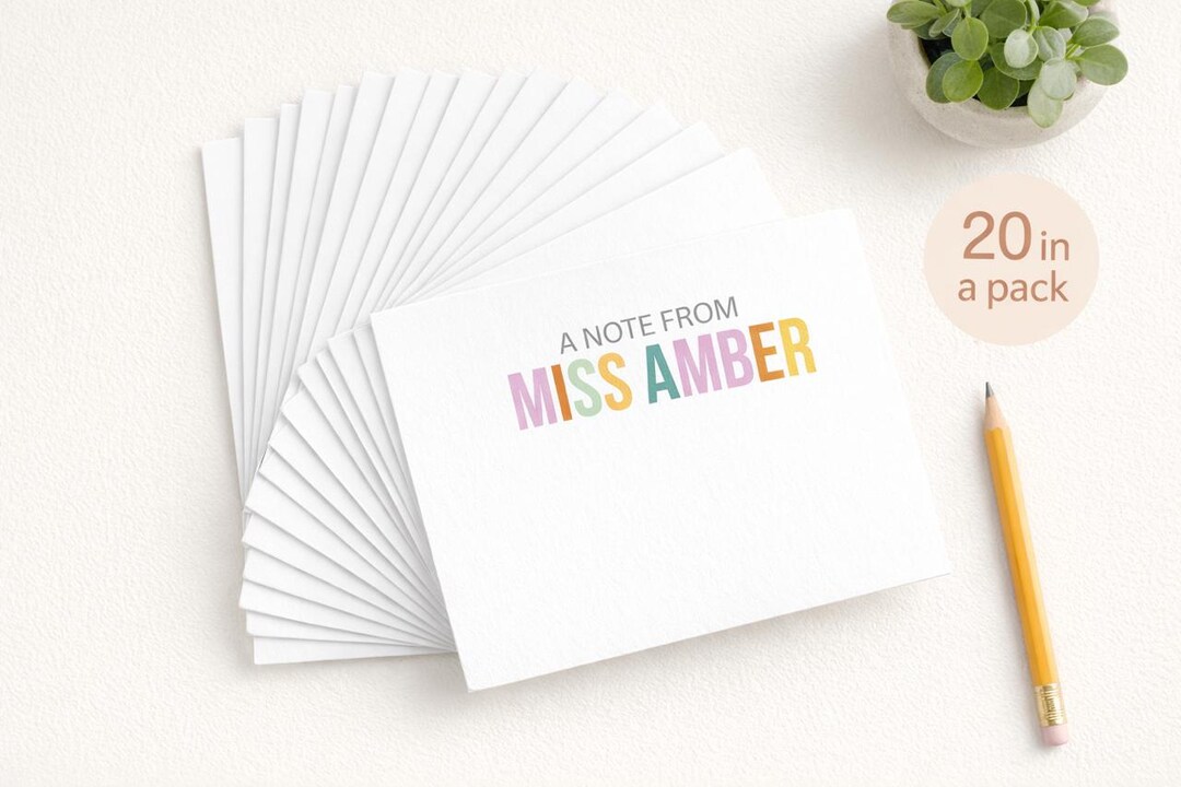 Teacher Appreciation Gift | Personalized Teacher Note Cards - Etsy