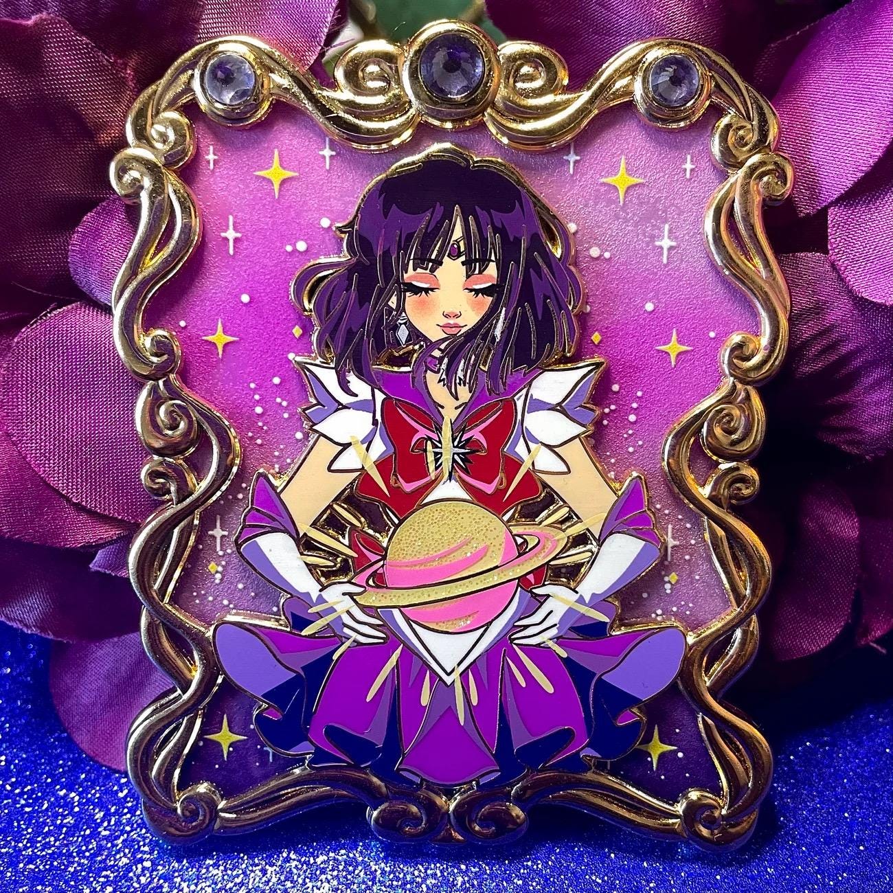 FLAWED Celestials Sailor Saturn Fantasy Enamel Pin – Limited Edition