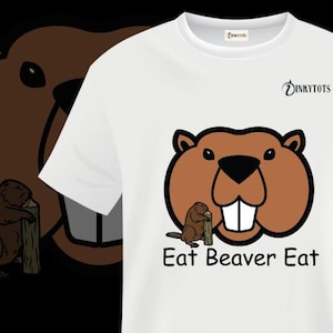 Funny Beaver Cartoon PNG: Eat Beaver Clipart, T-Shirt Sublimation (Digital Download)