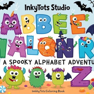 Monster Alphabet & Numbers Coloring Book: Fun Learning (Digital Download)