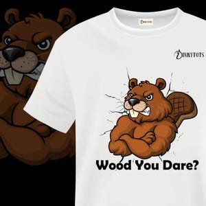 Angry Beaver T-Shirt Design PNG | Muscular Cartoon Animal Clipart | Funny Beaver Mascot Graphic