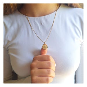 St Michael  15 mm medal, 18k gold plated medal, St Michael necklace, Patron Saint, Catholic dainty St Michael  medal, Archangel Michael