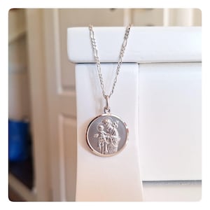 Collier médaille Saint-Joseph en argent sterling - Saint patron catholique