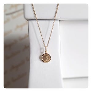 St Michael 11 mm medal, Silver gold plated medal, Archangel Michael pendant, Protector of the police, army and firefighters