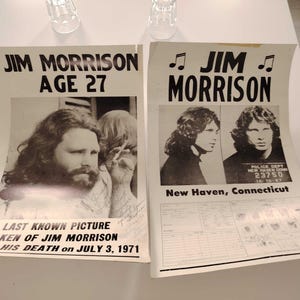 Vintage Poster Türen Jim Morrison LETZTES BEKANNTES FOTO Alter 27