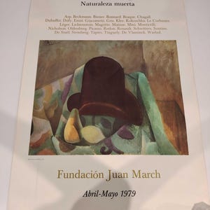 Pablo Picasso – “El sombrero” original cartel exhibition Maestros de siglo XX at the Fundación Juan March in 1979