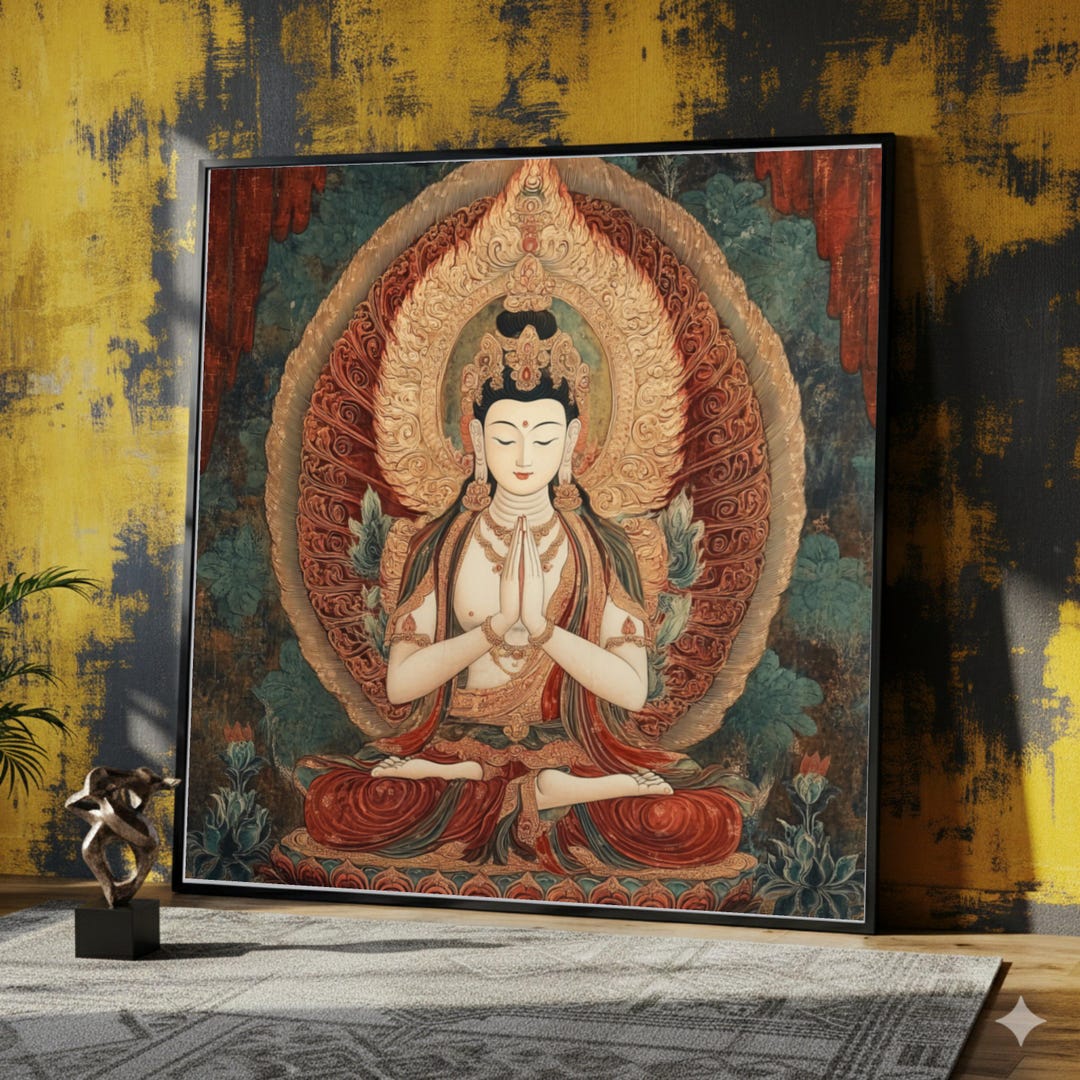 Serene Buddha Meditation Canvas Wall Art, Asian Spiritual Decor, Sacred ...