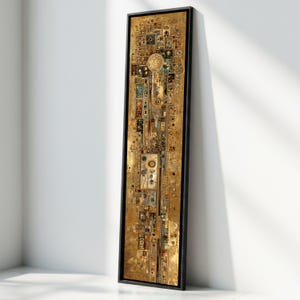 Golden Abstract Geometric Canvas, Modern Wall Art, Decorative Rectangular Canvas, Metallic Pattern Design, Unique Home Decor