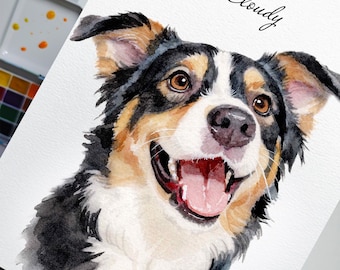 Aangepaste aquarelportretten, aangepaste hondentekening, kattenportretten, gepersonaliseerde digitale hondenportretten, huisdierfoto gebruiken, aangepaste huisdier herdenkingskunst