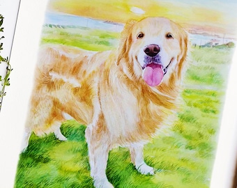 Mini retrato de mascota personalizado en acuarela, retratos de perros a partir de fotos, pintura de mascotas, pinturas pequeñas personalizadas, arte de mascotas pintado a mano, perro en acuarela