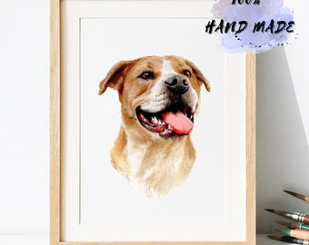 Retrato de mascota pintado a mano, retrato de mascota personalizado en acuarela, retrato de gato, retrato de mascota con foto, retratos de perros personalizados, regalo conmemorativo para mascotas