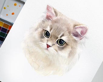 Custom Watercolor Pet Portrait,Custom Dog Portrait,Hand Drawn Portrait From Photo,Pet loss,Personalized Gift,Hand Painted Pet Portrait
