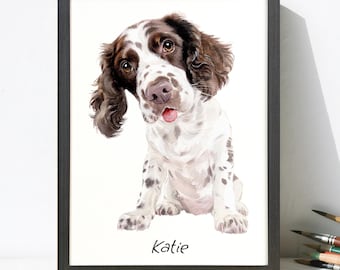 Custom Watercolor Dog Portrait, Hand Painted Pet Portrait, Custom Cat Portrait, Watercolor Pet Painting, Hand Drawn Pet, Pet loss