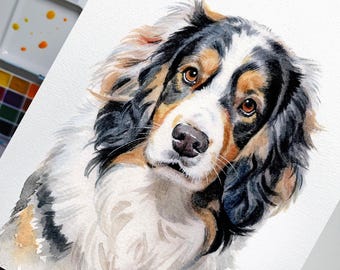 Retratos de acuarela personalizados, retratos de gatos, arte personalizado, retratos de perros personalizados, arte conmemorativo personalizado para mascotas, retrato de mascota pintado a mano, pérdida de mascota