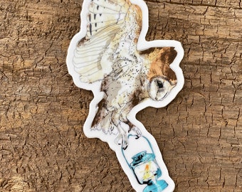 Owl & Lantern Sticker - Hoxeyville Music Festival Design 2015