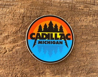 Cadillac Michigan Vinyl Sticker - Rock and Roll Style