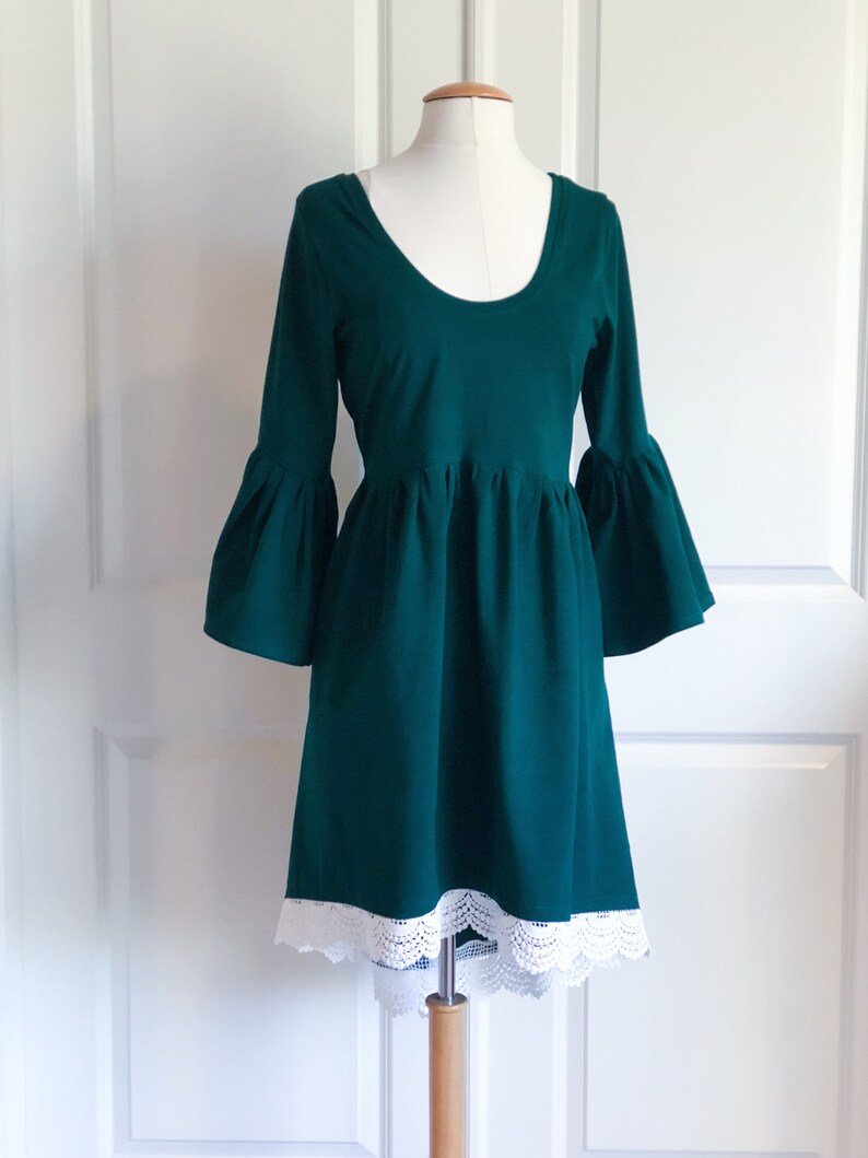 emerald green boho dress