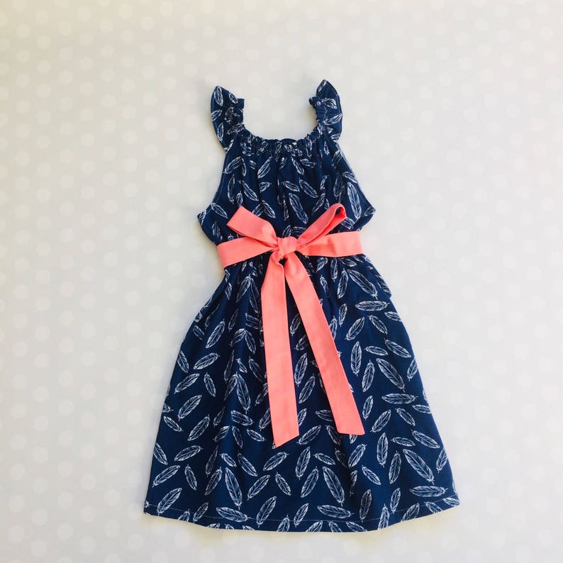 navy blue and coral outfit