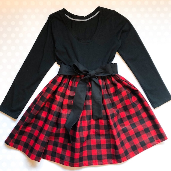 buffalo check baby girl dress