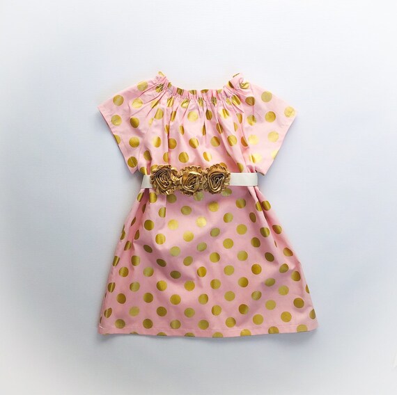 gold polka dot dress