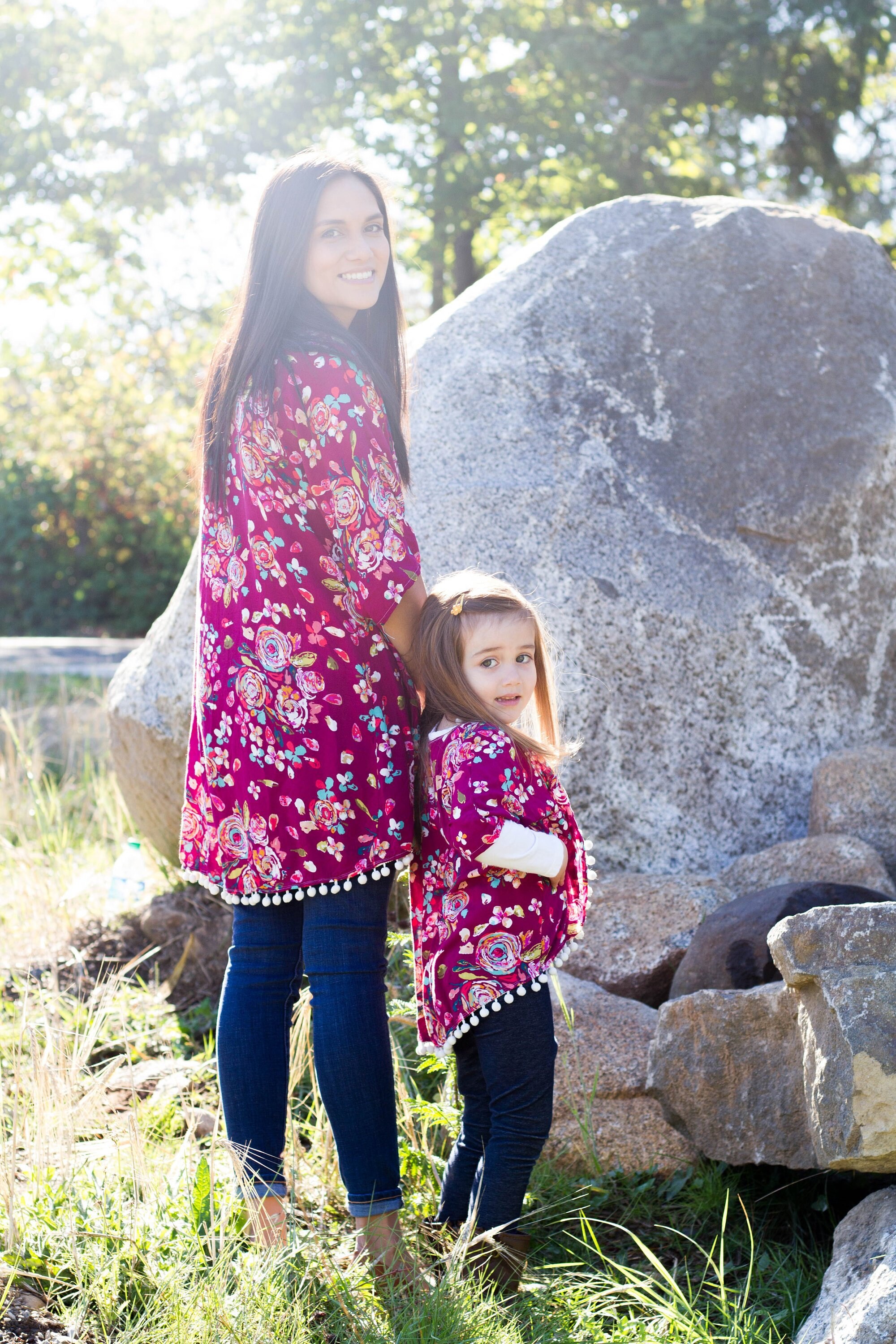 mother daughter matching cardigans