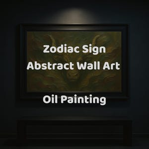 Astrologie Abstrakte Wandkunst | Druckbare Sternzeichen Ölgemälde | Horoskop Digital Download | Einzigartiges Boho Sternzeichen Geschenk | Stilvoll & Elegant