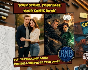 Fully Personalized Comic Book – Custom Story & Illustrations | Printed 24-Page Gift | Anniversary Couple Gift | Comic Based on Your Photos