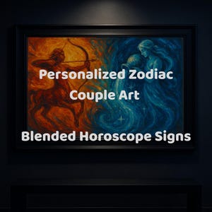 Astrology Fusion Couple Wall Art | Custom Blended Zodiac Signs | Choose The Horoscopes & Style | Personalized Printable Gift for Anniversary