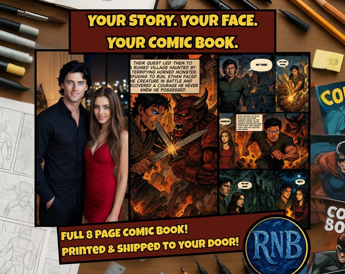 Fully Personalized Comic Book – Custom Story & Illustrations from Your Photos | Unique Christmas Gift and Keepsake | Anniversary Gift