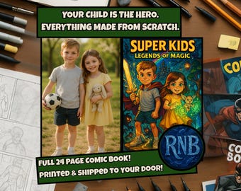 Fully Personalized Children's Comic Book | Custom Story & Illustrations | Superhero Adventure | Unique Kids Gift for Boys and Girls
