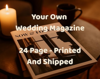 Rivista di nozze completamente personalizzata / Ricordo di 24 pagine / Stampa personalizzata e spedizione / Regalo di nozze unico / Regalo di anniversario / Regalo di nozze
