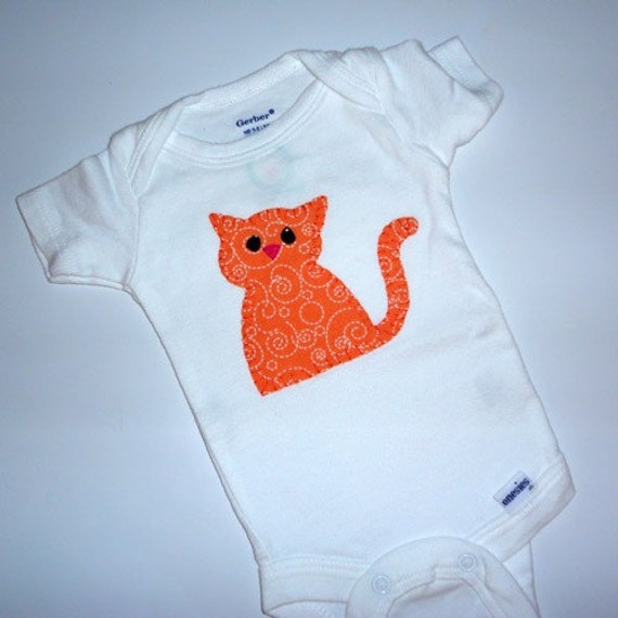 Items similar to Appliqued Kitten Onesie on Etsy