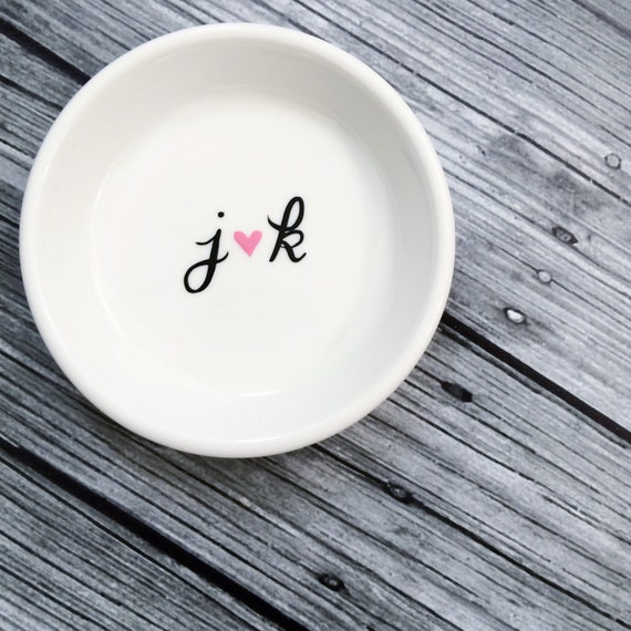 Items similar to Engagement Ring Dish For The Couple Custom Initias