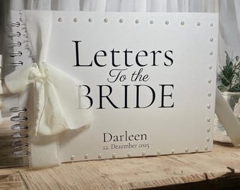 Letters to the Bride Buch personalisiert – Erinnerungsbuch für die Braut | JGA Geschenk | Hochzeitsbuch mit Namen & Datum