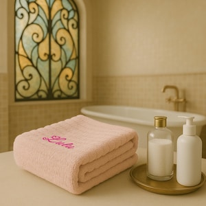 Embroidered Bath Towel, Custom Towel, Personalized Gifts, Monogram Towel, Christmas, Wedding, Father&#39;s Day Gift, Housewarming, Anniversary