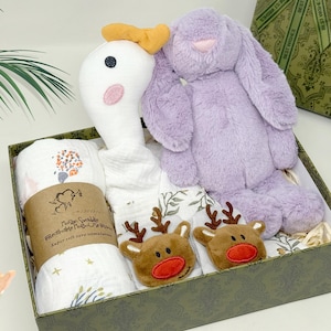 Baby Gift Set, Newborn Gifts Box, Baby Shower Gifts for New Moms, New Baby Gifts for Boys and Girls, Personalized Gift Basket for New Babies