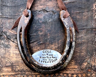 The Love & Faith Horseshoe™  The Traditional Symbol of Good Luck Handmade Original by Sycamore Hill. Southern Charm. Rustic Home Blessing