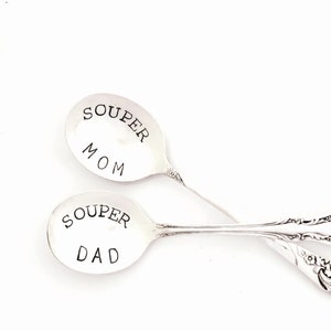 The Original Design by Sycamore Hill. Creator of The ORIGINAL Hand Stamped Vintage Spoons™ SOUPER MOM Round Bowl Tablespoon. Soup Spoons