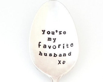 You're My Favorite Husband Coffee Spoon by Sycamore Hill. Valentine's Day Valentine Gift for Lover. Gift for Him. Boyfriend. Husband. Love.