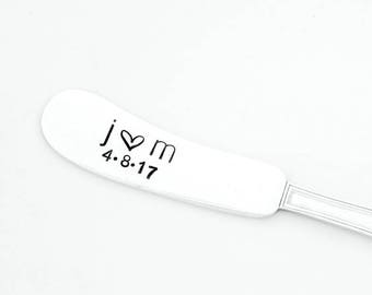CUSTOM SPREADER Stamped Spreader. Cheese Spreader. Make Your Own Hand Stamped Vintage Individual Spreader. PERSONALIZED Cheese Knife. Spread