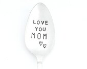 Love You Mom teaspoon. The Original Hand Stamped Vintage Coffee Spoons by Sycamore Hill. Mother 39 s Day Gift. Coffee Lover. Tea Lover.