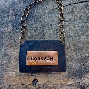 CUSTOM Liquor Bottle Tag. Custom Decanter Label. Decanter Tag. BOURBON Bottle Tag. The Spirited Bottle Tag™ Collection. The Riveted Series™ image 1