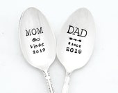 DAD Since with YEAR or DATE. Custom Teaspoon for Grandpa, Nana. Gift for Grandparent or Grandparents. Hand Stamped Spoon with Arrow