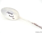 gypsy soul stamped teaspoon. Gift Idea for Festival Girl. Boho, Bohemian Free Spirit. The ORIGINAL Hand Stamped Vintage Spoons