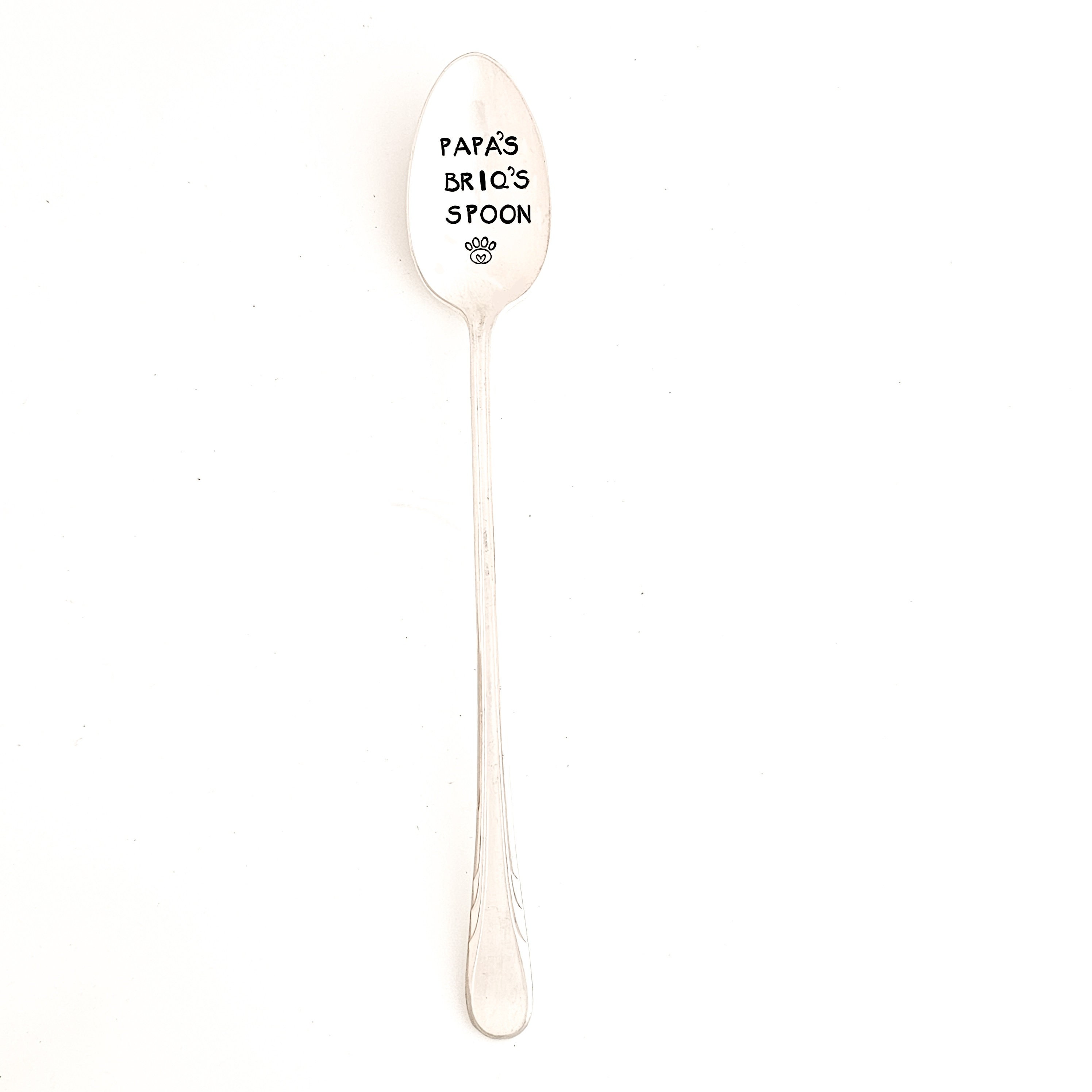 Watermark Spoon Custom TALL Spoon. Hand Stamped Vintage Iced Teaspoon. Personalized ...