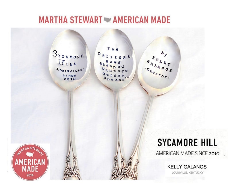Caffeine Addict Coffee Lover WAKE CAFFEINATE CREATE\u2122 The Original Hand Stamped Vintage Coffee Spoons\u2122 by Sycamore Hill Coffee Addicts